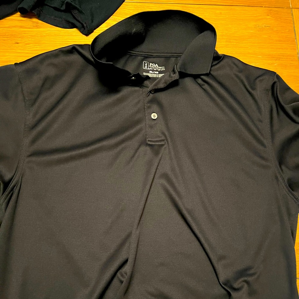 XL PGA Tour Black Golf Polo